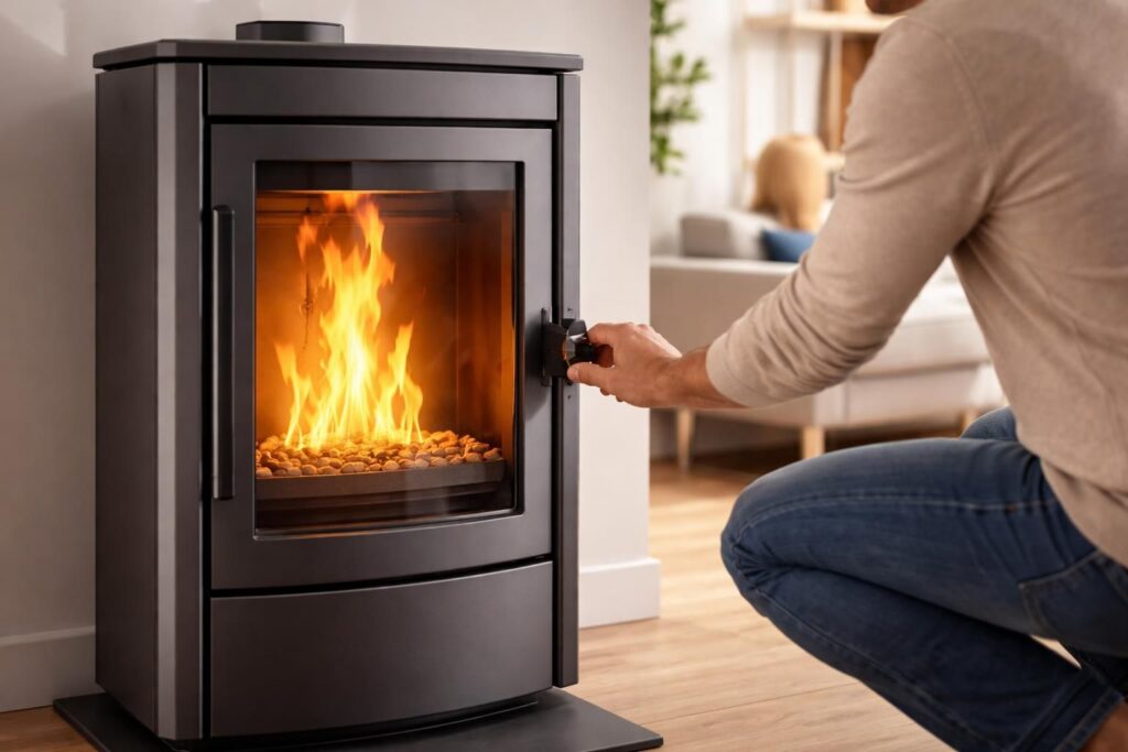 Comment régler la flamme d’un poêle à granulé pour éviter les fumées et les suies