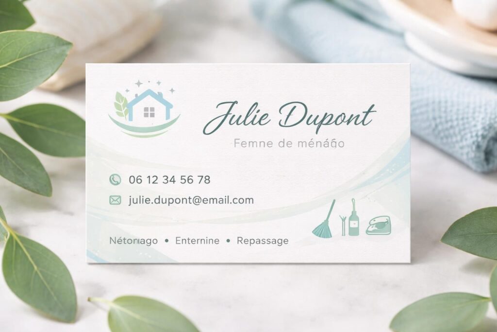 Carte de visite de femme de ménage : exemple, idées et mentions utiles